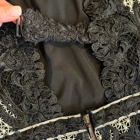 BHLDN Marchesa Notte Waldon Maxi Dress Embroidered Lace Backless Formal Gown - Picture 13 of 16